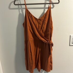 Rust Orange Wrap Romper